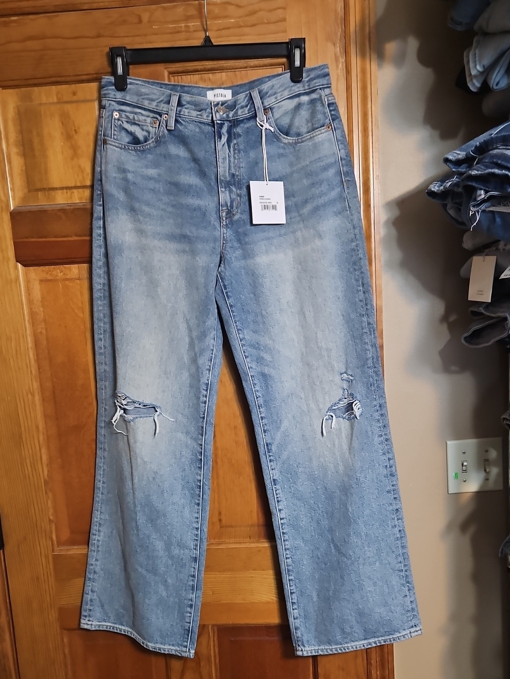 Pistola Hendrix High-Rise Baggy Distressed Denim Jeans-NWT - Picture 4 of 13